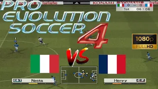 Pro Evolution Soccer 4 (2024) - Italy Vs France - Gameplay (PC/Win 10) [1080p60FPS]