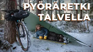 Bikepacking-pyöräretki pakkasessa (-18°C) | Yhden YÖN talviretki tarpin kanssa