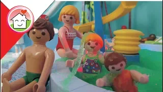 Playmobil po polsku Pianaparty w Aquaparku Rodziną Hauserów / Aqua Park ze zjeżdżalnią