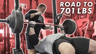 485LB BENCH FOR REPS | ROAD TO 701LBS