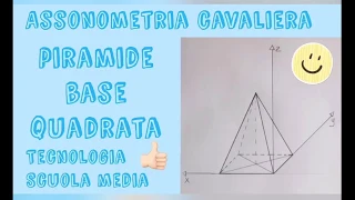 Assonometria cavaliera PIRAMIDE a base quadrata in 2 minuti!