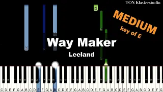 Leeland - Way Maker / 큰 길을 만드시는 분 (Key of E) | MEDIUM Piano Cover Tutorial