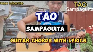 Tao sampaguita guitar chords with lyrics @Czarinadelareyna05