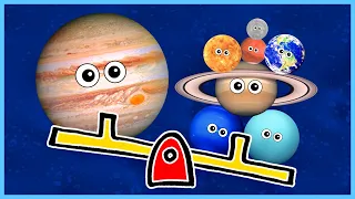 JUPITER vs PLANETS sizes for BABY | Funny Planet comparison | 8 Planets friends playing together