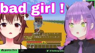 Tokino Sora Smacked Towa For Beating Iroha And Suisei | Minecraft [Hololive/Eng Sub]