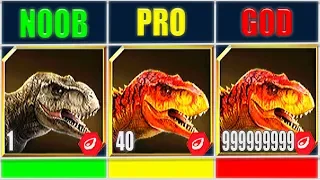 NOOB vs PRO vs GOD T-REX 999 | JURASSIC WORLD THE GAME