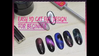 [Nail Tutorial] - Easy 9D Cat Eye Design for Beginner