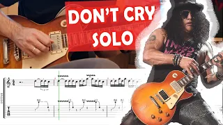 [TAB] Don't Cry SOLO Guitar Lesson - Guns N' Roses (GNR) | Slow Tempo Guitar Tutorial