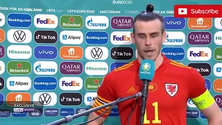 Gareth Bale walks off when asked if this was his last match for Wales