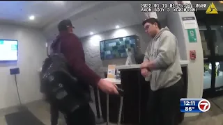 New bodycam footage shows chaotic confrontation between hotel employee, guest