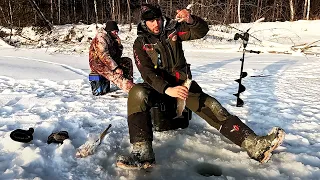 Зимняя рыбалка в Сибири. В тайгу на буране за ленком и тайменем. Ловля ленка  и тайменя зимой.