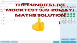 THE PUNDITS SSC CGLPRE LIVE MOCKTEST 3 MATHS SOLUTION I THE PUNDITS LIVE MOCKTEST SOLUTION(19-20MAY)