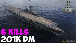 World of WarShips | Graf Zeppelin B | 6 KILLS | 201K Damage - Replay Gameplay 4K 60 fps