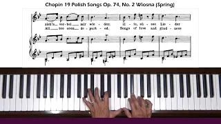 Chopin 19 Polish Songs Op. 74, No. 2 Wiosna (Spring) Piano Tutorial