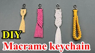 DIY Macrame Keychain Tutorial | 4 Easy Beautiful Patterns Macrame Keychain for Total Beginner