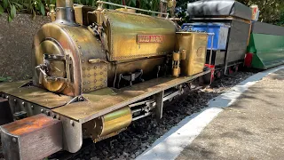 A 5 inch gauge hunslet from a driver’s eye view.