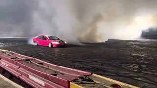 Bf falcon gets tyre fire at octane burnouts