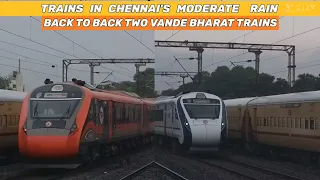 Trains rushing through the may rains | Two Vande Bharats + Lalbagh and more | Ambattur