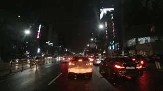 Driving in Seoul in the Rain at Night (No Talking, No Music)