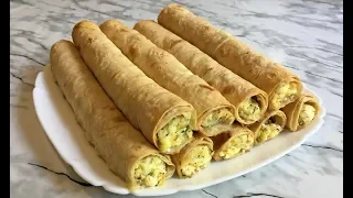 Трубочки из Лаваша Вкусный Перекус на Работе!!! / Быстрый Рецепт из Лаваша / Lavash Rolls