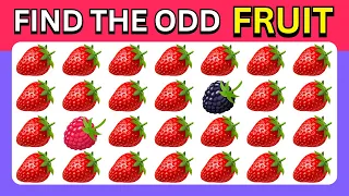 Find the ODD One Out - Fruits Edition 🍎🥑🍓 Easy, Medium, Hard - 30 Levels Emoji Quiz