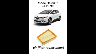 Replacing the air filter on a Renault Scenic 4 1.5dCi | Замена воздушного фильтра Рено Сценик4 K9K