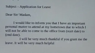 Vacation Leave Letter /How to write leave letter application /How to write leave letter to manager
