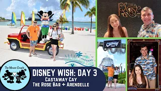 Disney Wish Day 3: Castaway Cay + AquaMouse + The Rose + Arendelle Dinner! | Disney Cruise Line