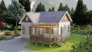 7x8 meters ( 24 x 27 ft ) FANTASTIC Small Farmhouse Design | 2 Bedrooms | With Floor Plan