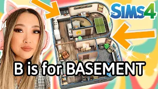 Building a basement suite using letters of the alphabet! Sims 4: Alphabet Build Challenge | Part 2