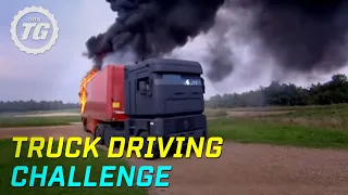 Truck Driving Challenge Part 1: Rig Stig & Power Slide | Top Gear | BBC