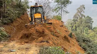 Part 3-In Very Limited Budget Making Mountain Road-JCB Leveling Narrow Road