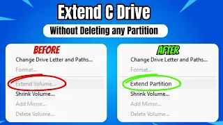 Extend C Drive Without Deleting any Partition (FIX Extend Volume Greyed Out) EASY