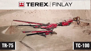 Terex Finlay I-140 impact crusher, 883+ screener, TR 75 radial conveyor & TC 100 conveyor