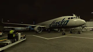 [MSFS] Nighttime Flight! (NO COMMENT) | Seattle - Los Angeles | A32NX | Alaska ASA428