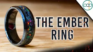 Using Black Fire Opal, Amethyst, and Black Ceramic to Make the Ember Ring