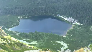 POPRADZKI STAW POPRADSKÉ PLESO Z DROGI Z PRZEŁĘCZY POD OSTERWĄ