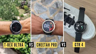 Amazfit T-Rex Ultra VS GTR 4 VS Cheetah Pro