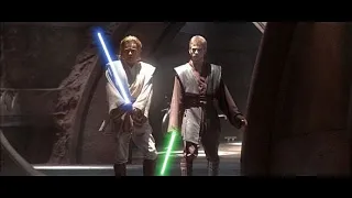 Obi-Wan Kenobi, Anakin Skywalker, and Yoda vs. Count Dooku (Attack of the Clones)