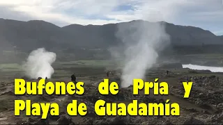 Bufones de Pría y olas gigantes en la Playa de Guadamía