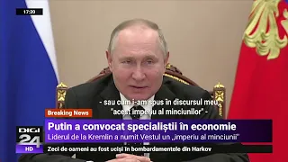 Ședință de urgență la Kremlin, după prăbușirea rublei. Putin, despre Vest: Un „imperiu al minciunii”