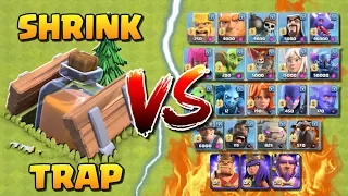 SHRINK TRAP vs ALL TROOPS! Clash of Clans New Shrink Trap Gameplay - Which CoC Troop is Best?