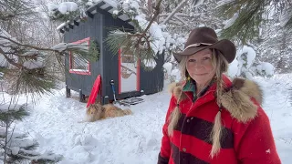 Magical SNOWY overnight at the cabin