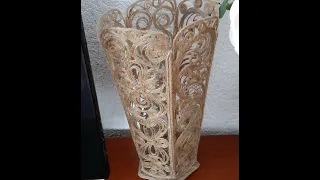 2 часть моей работы в технике,,джутовая филигрань,,Ажурная ваза для сухоцветов,, или,, Ночник,,.