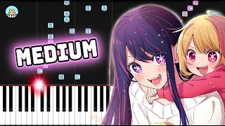 [full] Oshi no Ko OP - "Idol" - MEDIUM Piano Tutorial & Sheet Music