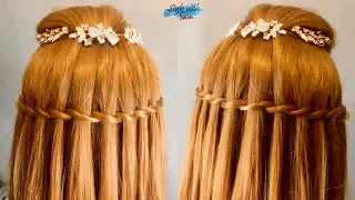 3 Minute Hairstyles | Waterfall Braid Hairstyle | Eid Hairstyles | Easy Hairstyles | Style with Sam
