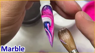 Hướng dẫn cách lấy bột, thả bột, làm cẩm thạch | Marble Nail | Phong Tran Art