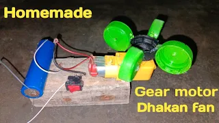 Homemade gear motor dhakan fan kaise banaye Crafting video #crafting #trending #ytstudio #subscribe