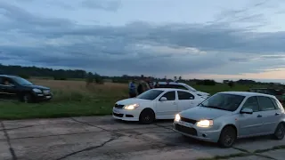 Калуга. Орешково. Drag racing. Lada Kalina vs Skoda Octavia.