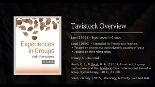 Tavistock Group Therapy: Group Theory Seminar Week 7